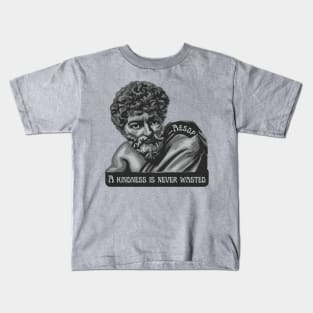 Aesop Portrait and Quote Kids T-Shirt